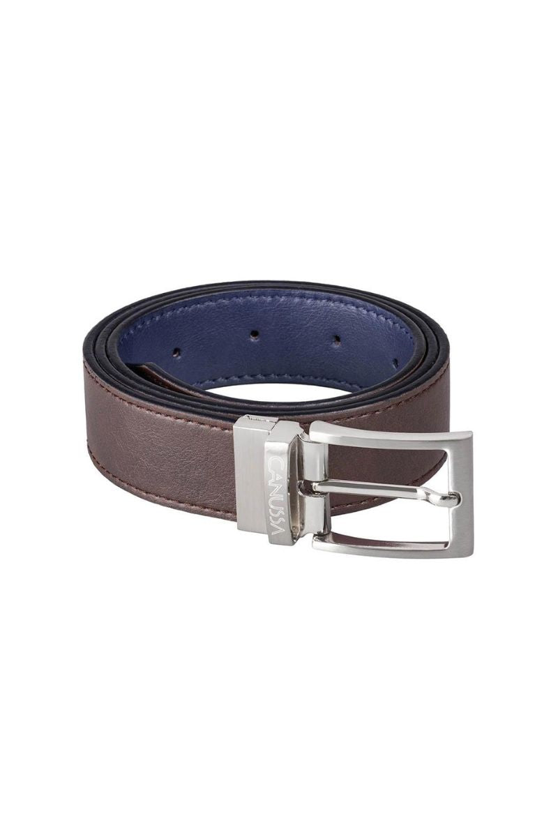 Reverse reversible belt – Blue/Brown