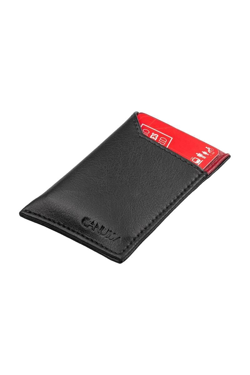 Slim card holder - Black/Red