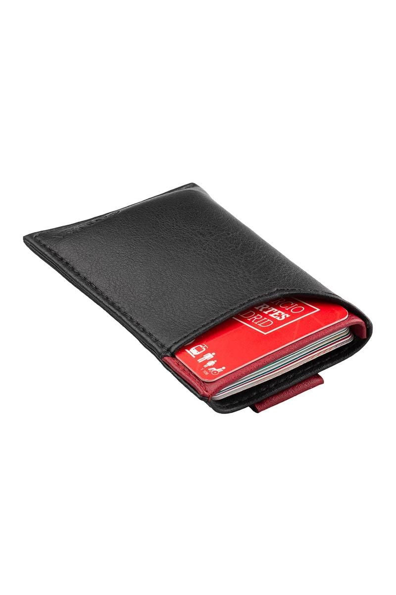 Slim card holder - Black/Red