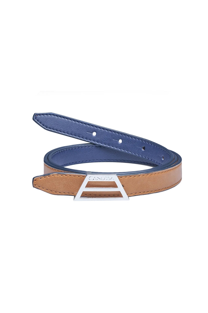Adapt reversible belt – Camel/Blue